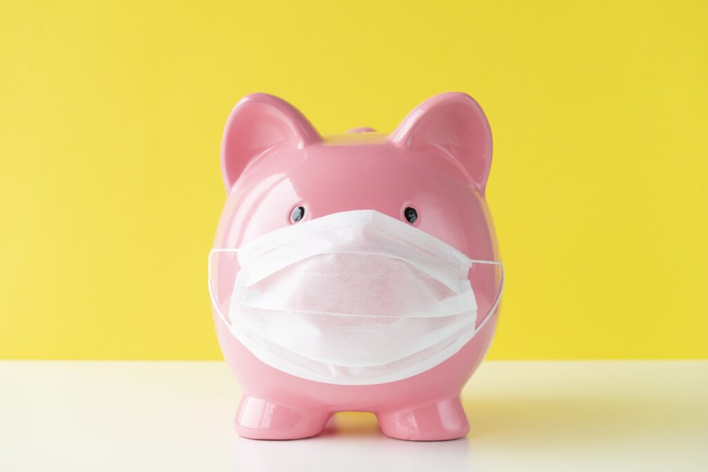 Piggy bank with mask